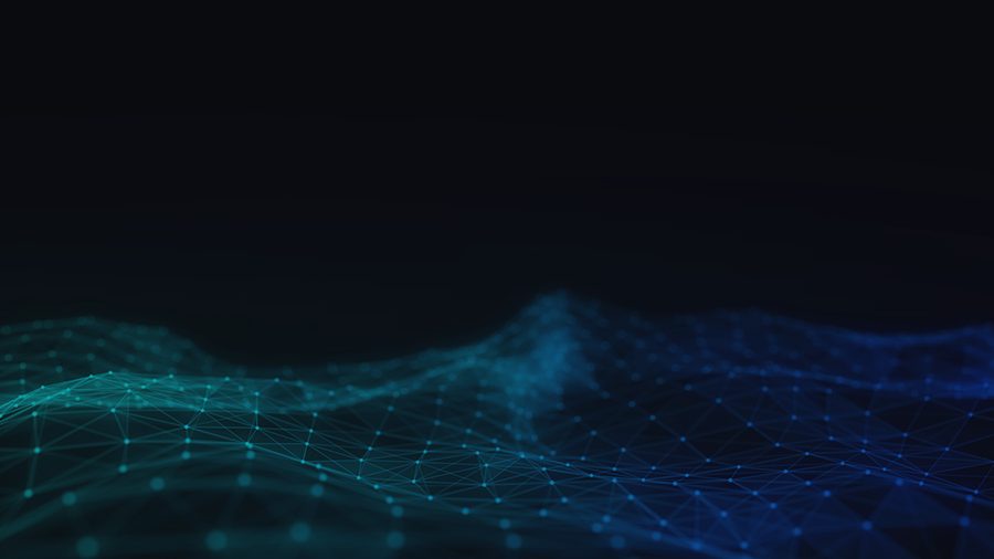 Abstract blue network mesh graphic representing risk and data landscape